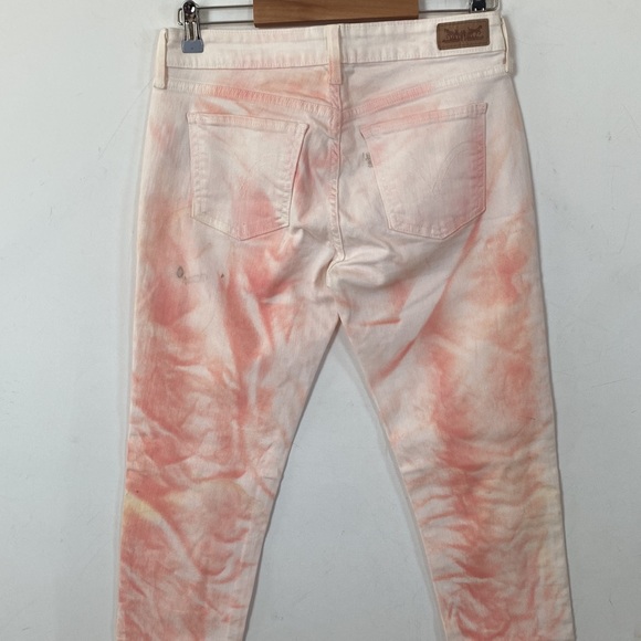 (B15) Levis Womens Jeans 535 Skinny Fit Denim coral & white Leggings, Sz 30, NWT - Picture 12 of 12